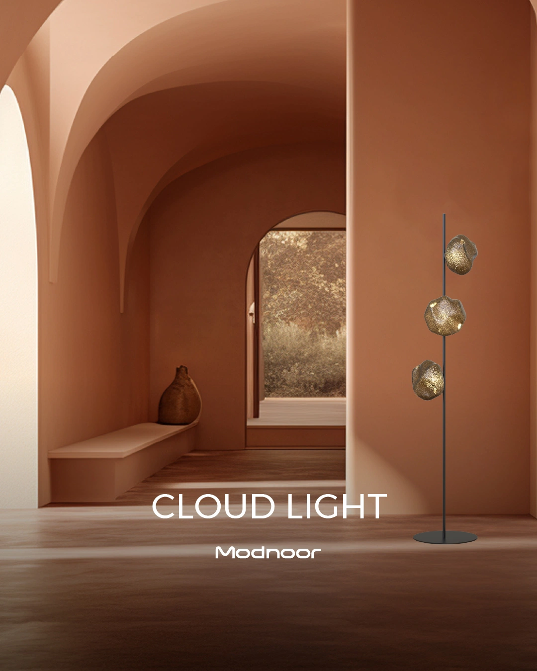 CLOUD-istade4-01 آباژور سه شعله ایستاده کلود به صورت ایستاده و قرار گرفته در محیط - مدنور