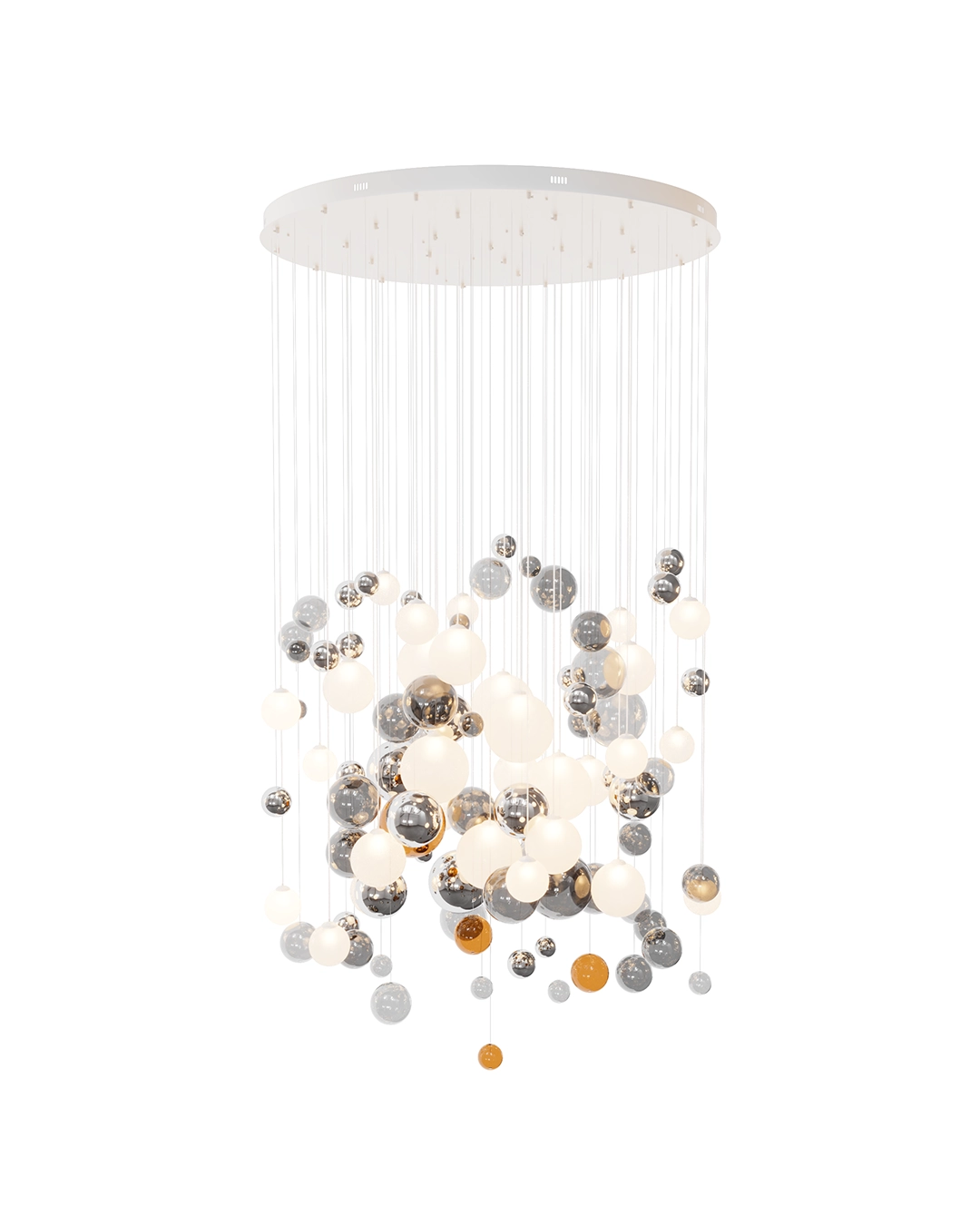 Apollo_120cm 3 لوستر قطر کفی 120 CM آپولو و از نمای روبرو و در حالت روشن و از نمای روبرو و در حالت روشن و با جزئیات- مدنور