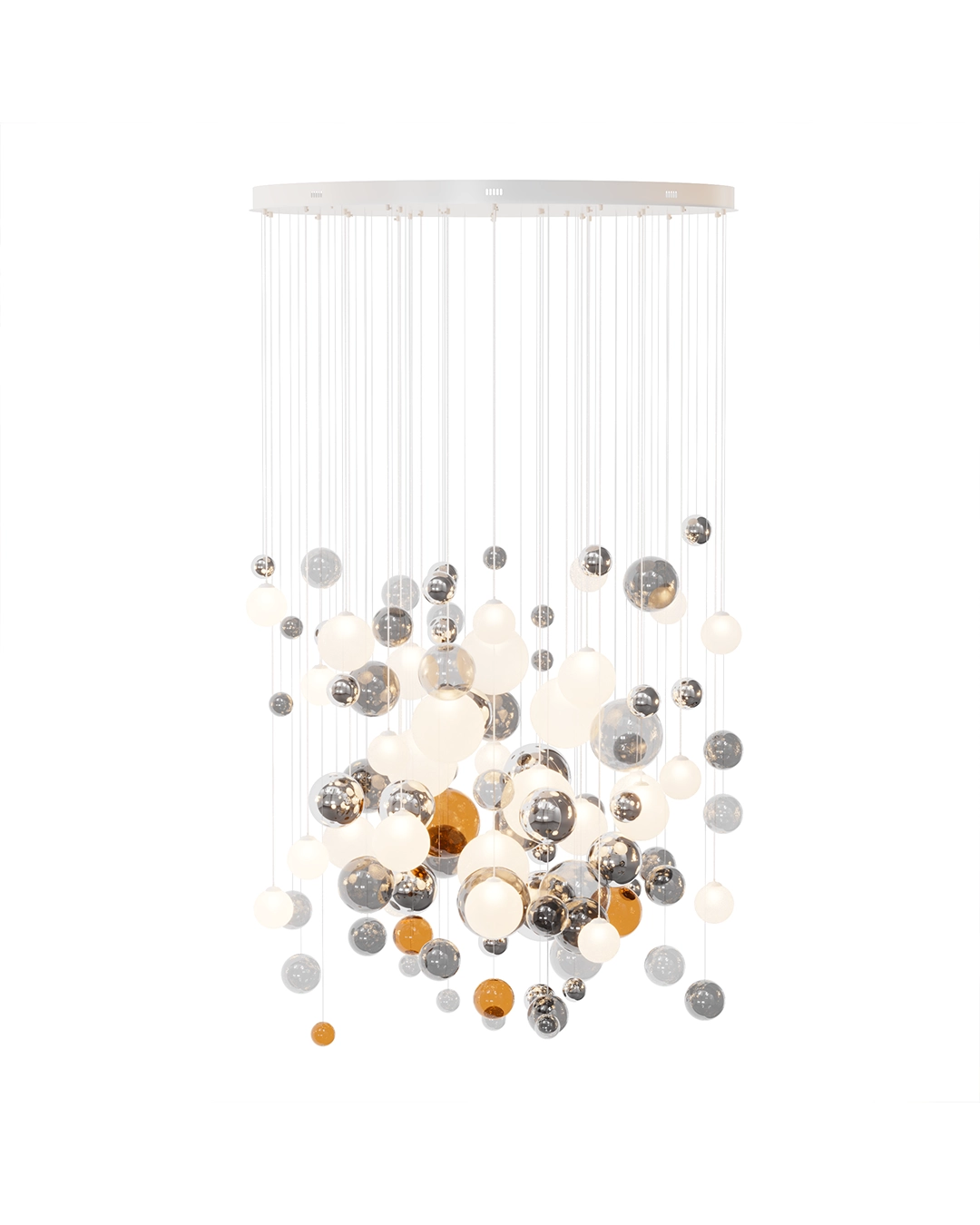 Apollo_120cm 4 لوستر قطر کفی 120 CM آپولو و از نمای روبرو و در حالت روشن و از نمای آی لول و در حالت روشن و با جزئیات- مدنور