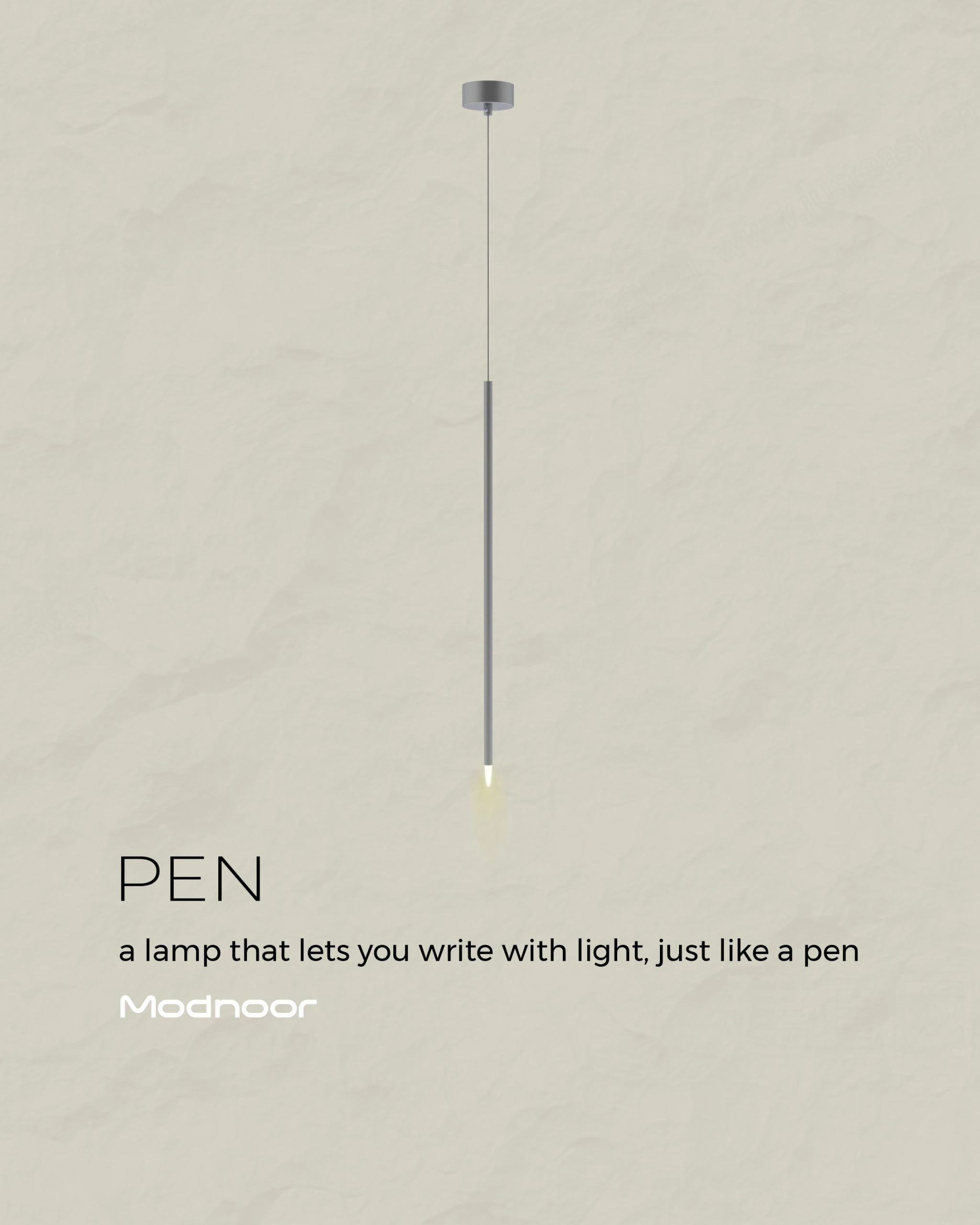 لوستر تک آویز پن در حالت روشن در سایت مدنور