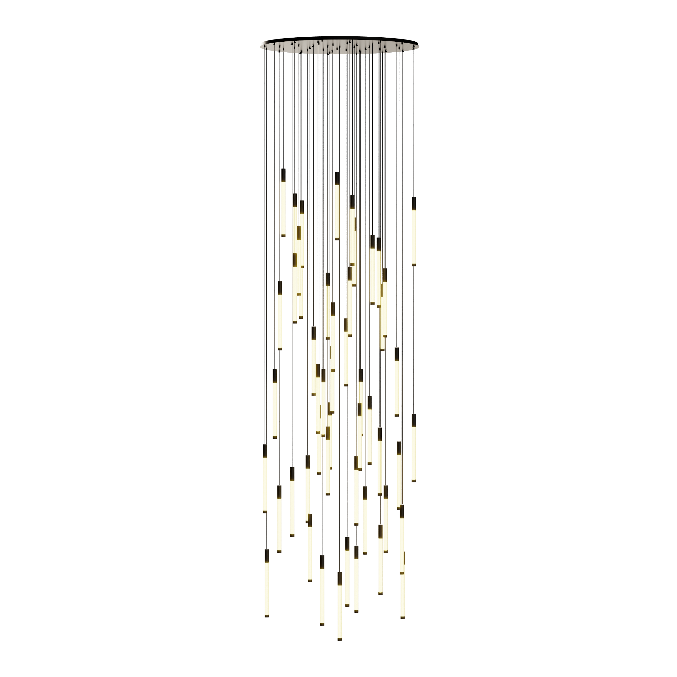 Noro_117cm_Lobby.00004 لوستر قطر 117 وید و لابی 50 شاخه نورو 01 (01 Noro) در حالت روشن و نمایی از روبرو - مدنور