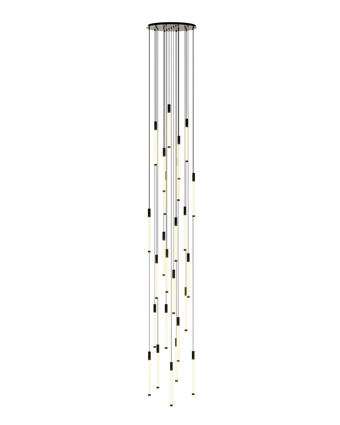 Noro_57cm_Lobby 04 لوستر قطر 57 و 10 شاخه نورو 01 ( Noro 01) و از نمای پایین و در حالت روشن و به صورت زمینه سفید و با کفی مشکی مات و در حالت آی لول - مدنور
