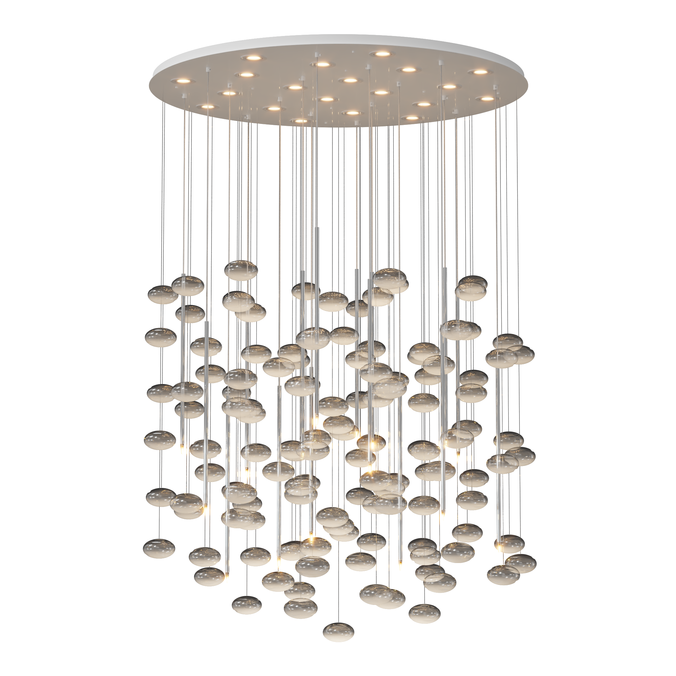 Rain_100cm_Shiri.00005 آویز دایره قطر 120 رین Rain با حبابهای عسلی و در حالت روشن - مدنور