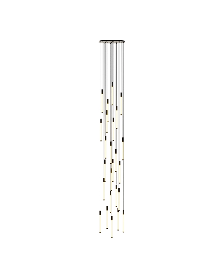 Noro_57cm_Lobby.01 لوستر قطر 57 و 10 شاخه نورو 01 ( Noro 01) در حالت روشن و آی لول- مدنور