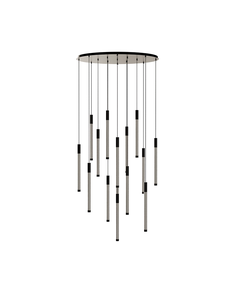Noro_87cm.02 لوستر قطر 87 و 15 شاخه نورو 01 (01 Noro) در حالت خاموش - مدنور