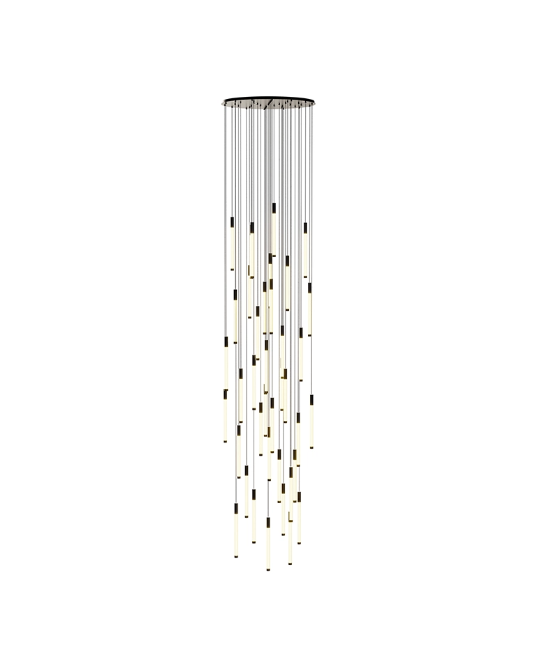 Noro_87cm_Lobby.01 لوستر قطر 87 وید و لابی 40 شاخه نورو 01 (01 Noro) در حالت روشن و از نمای مستقیم- مدنور
